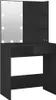 A black vanity table with a mirror and LED lights. Náhled obrázku produktu