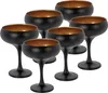 Sektschale schwarz gold 250 ml - 6er Set - Champagner Glas Produktbild-Vorschau 1