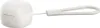 A white wireless earbud charging case with a white lanyard attached. Produktbild-Vorschau