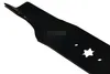 A close-up shot of a black lawnmower blade against a white background. Podgląd zdjęcia produktu