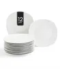 Dessertteller - Weiß - 19,5 x 19,5 cm - Porzellan - eckige Produktbild-Vorschau 1