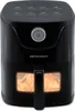 A black air fryer with a chicken inside, shown from the front. Anteprima dell’immagine prodotto