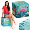 Quadratischer Sitzpouf "Good vibes only" – Bequemer Hocker für Wohnzimmer & Schlafzimmer – Polsterho