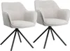 Two gray fabric chairs with black metal legs on a white background. Voir les images du produit