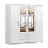 A white wardrobe with mirrored doors and three drawers is shown against a white background. Náhľad obrázku produktu