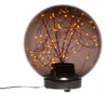 LED Kugel mit Drahtlicherkette - stehend - 80 bernsteinfarbene LED - D: 20cm - f. Außen - rauchgrau Produktbild-Vorschau