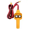 A yellow remote control with red and black wires and silver connectors, isolated on a white background. Náhľad obrázku produktu