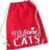 Huuraa Turnbeutel Keep calm and love Cats 12 Liter Classic Produktbild-Vorschau 1