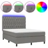vidaXL Boxspringbett mit Matratze & LED Dunkelgrau 140x200 Produktbild-Vorschau 10