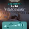 A young girl sleeping in bed with a ceiling fan visible above. Produktbild-Vorschau