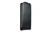 A black leather flip case for a mobile phone, shown against a white background. Náhľad obrázku produktu