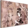 Leinwandbild geisha und bambus 120x80 cm Feeby rot wandbild Produktbild-Vorschau 1