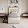 INONEFT Polsterbett 90x200 mit Stauraum, Jugendbett mit LED Produktbild-Vorschau 8