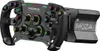 A professional studio shot of a racing steering wheel and its attached base. Produktbild-Vorschau
