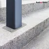 Close-up of a metal post base attached to a granite step. Produktbild-Vorschau