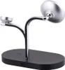 A black and silver wireless charging stand with a sleek, modern design. Podgląd zdjęcia produktu