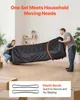 Two people are moving a large, covered object, likely furniture, indoors. There are moving boxes in the foreground. Anteprima dell’immagine prodotto
