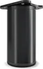 A black cylindrical furniture foot with a mounting plate on top. Produktbild-Vorschau