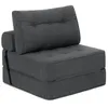 A gray convertible sofa bed is shown from the front-left angle on a white background. Produktbild-Vorschau