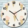 Wanduhr aus Glas Rund fi 30 Rosa Eiscreme Quarz Deko Produktbild-Vorschau 1