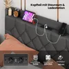 Łóżko COSTWAY 140x200cm, rama łóżka z diodami LED, stacja Podgląd zdjęcia produktu 4