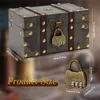 Vintage Houten Piratenschatkist met Slot Productafbeelding-voorbeeld 4