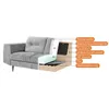 BEAUTYSOFA | 3-Sitzer Sofa VENEZIA Chenillestoff Beige – Produktbild-Vorschau 4