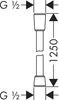 Technical drawing of a shower hose with dimensions. Produktbild-Vorschau