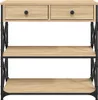 Tavolo consolle rovere Sonoma 75x28x75 cm materiale a base Anteprima dell’immagine prodotto 5