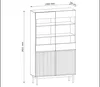 AX LIVING Vitrine Eiche Santarco W2T – 106 cm breit, Eiche Produktbild-Vorschau 3