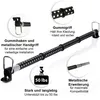 A product image showing an extendable car clothes hanger with various features highlighted by text and close-up insets. Produktbild-Vorschau