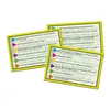 Three cards from a trivia game are stacked on a white background. Produktbild-Vorschau