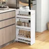 Carrello da nicchia COSTWAY, carrello da cucina a 4 ripiani Anteprima dell’immagine prodotto 9