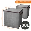KRUMAD Faltbarer Wäschekorb 2 Stück 2x80L mit Deckel - Produktbild-Vorschau 5
