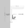 Diagram showing the dimensions of a white wall-mounted coat rack with hooks and a shelf. Produktbild-Vorschau