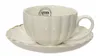 Tasse mit Untertasse Porzellan mit Griff 6cm gerillt Creme Produktbild-Vorschau 1