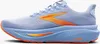 A side view of a light blue Brooks running shoe with orange accents. Produktbild-Vorschau