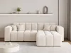 A modern living room scene featuring a cream-colored sectional sofa. Produktbild-Vorschau
