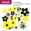 younikat 35 Blumen Aufkleber schwarz-gelb wetterfest I Produktbild-Vorschau 2