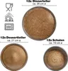 A collection of dinner plates, dessert plates, and bowls with size specifications. Produktbild-Vorschau