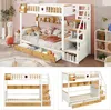 Etagenbett 90x200cm Kinderbett (Ohne Matratze) mit Treppe Produktbild-Vorschau 5