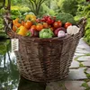 Tmavý proutěný koš na sklizeň ovoce, zeleniny, brambor, Náhled obrázku produktu 14