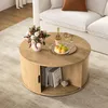 FABATO Runder Couchtisch mit Liftfunktion, geriffelter Produktbild-Vorschau 11