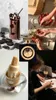 A collage of four images: a chocolate milkshake with Oreos, hands preparing strawberries, an ice cream cone dessert, and a person studying at a laptop. Podgląd zdjęcia produktu