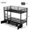 A diagram of a black metal bunk bed with dimensions indicated by numbers and arrows. Anteprima dell’immagine prodotto