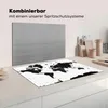 KitchenYeah© Herdabdeckplatte Weltkarte - Schwarz - Weiß - Produktbild-Vorschau 3