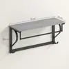 HOMCOM Wandgarderobe mit Ablage 70 cm Wandregal mit 5 Haken Produktbild-Vorschau 3