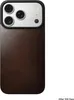 A close-up view of the back of a smartphone case with a leather finish. Produktbild-Vorschau