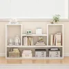 A white, modern loft bookshelf filled with decorative items and books. Podgląd zdjęcia produktu