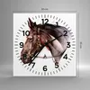 Wanduhr - Quadrat - Glasuhr - Pferd Abstraktion - 30x30cm - Produktbild-Vorschau 3
